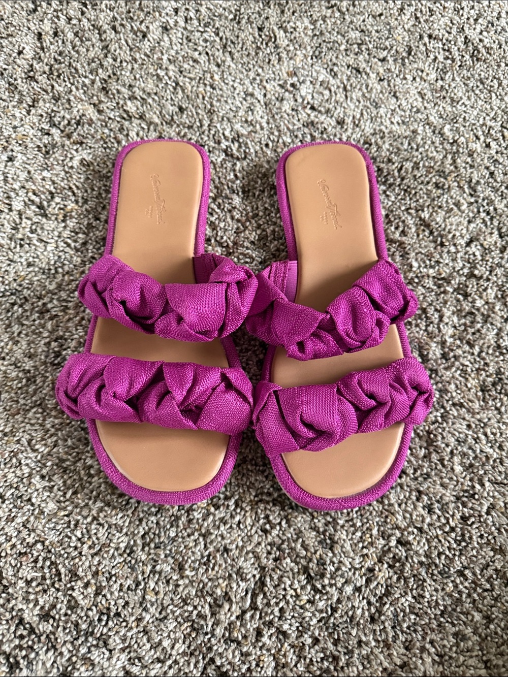 Universal Thread Magenta Braided Double-Strap Slide Sandals